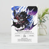 Invitation Anniversaire personnalisé des enfants d'épée Ninja (Debout devant)