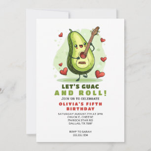 Invitation Anniversaire personnalisé du mignon Avocado
