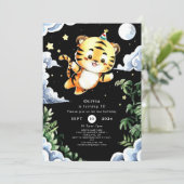 Invitation Anniversaire personnalisé du tigre d'aquarelle (Debout devant)