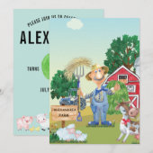 Invitation Anniversaire personnalisé du vieux MacDonald (Devant / Derrière)