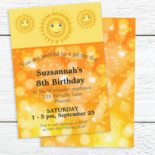 Invitation Anniversaire Personnalisé N'importe quel âge solei