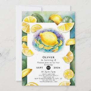 Invitation Anniversaire personnalisé Pastel Lemon