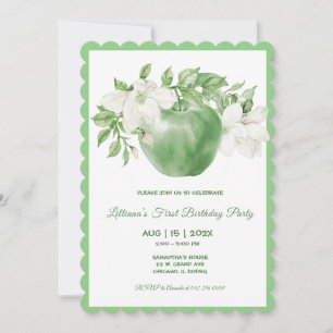 Invitation Anniversaire Personnalisé Pomme Verte