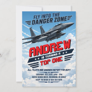 Invitation Anniversaire personnalisé Top One Air Force