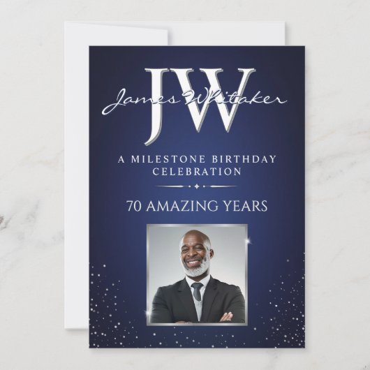 Invitation Anniversaire Personnalisée avec Initial (Devant)
