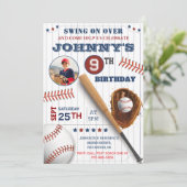 Invitation Anniversaire personnel de baseball avec photo (Debout devant)