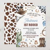 Invitation Anniversaire personnel de premier rodéo Wild West (Devant / Derrière)