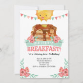 Invitation Anniversaire Petit-Déjeuner Filles Pancake (Devant)