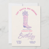 Invitation Anniversaire Petites bottes Gros rêves (Devant)