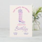 Invitation Anniversaire Petites bottes Gros rêves (Debout devant)