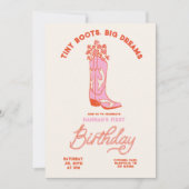 Invitation Anniversaire Petites bottes Gros rêves (Devant)