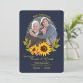 Invitation anniversaire photo avec cadre tournesol (Debout devant)