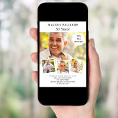 Invitation Anniversaire photo collage blanc