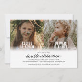 Invitation anniversaire photo conjointe moderne (Devant)