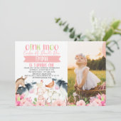 Invitation anniversaire photo de ferme florale ros (Debout devant)