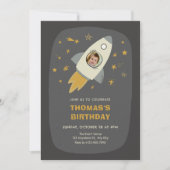 Invitation Anniversaire photo de l'astronaute spatial (Devant)