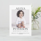 Invitation Anniversaire photo minimaliste (Debout devant)