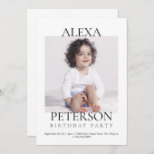 Invitation Anniversaire photo minimaliste (Devant / Derrière)