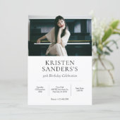 Invitation Anniversaire photo minimaliste moderne (Debout devant)