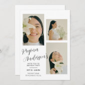 Invitation Anniversaire photo minimaliste moderne (Devant / Derrière)