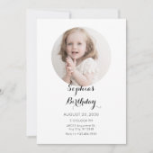Invitation Anniversaire photo minimaliste simple (Devant)