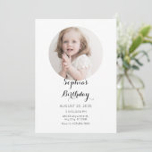 Invitation Anniversaire photo minimaliste simple (Debout devant)