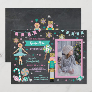Invitation Anniversaire Photo Nutcracker Party Christmas Ball