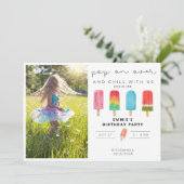 Invitation Anniversaire Photo Pop Sur Popsicles (Debout devant)