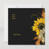 Invitation Anniversaire Photo Sunflower Gold Frame (Dos)