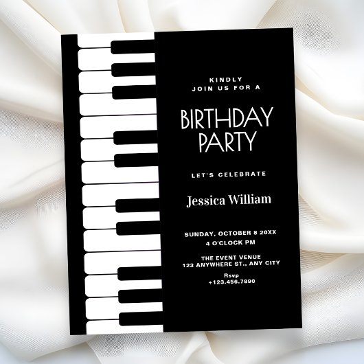 Invitation Anniversaire piano