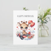 Invitation Anniversaire Pilote Girafe (Debout devant)