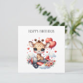 Invitation Anniversaire Pilote Girafe (Debout devant)