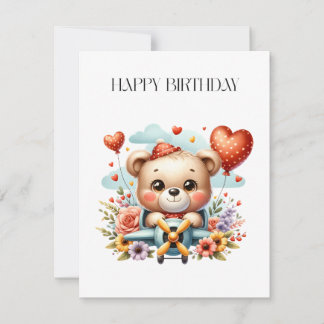 Invitation Anniversaire Pilote Ours en Peluche