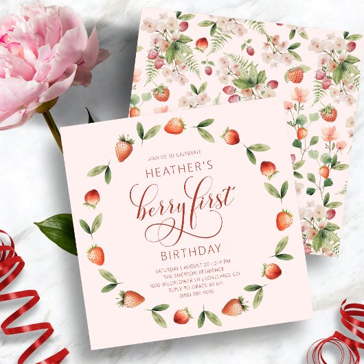 Invitation Anniversaire Pink Berry