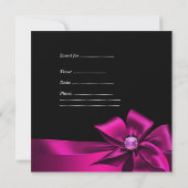 Invitation Anniversaire Pink Bow noir rose (Dos)