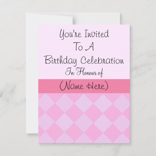 Invitation Anniversaire Pink Diamond (Devant)
