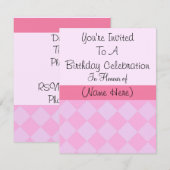 Invitation Anniversaire Pink Diamond (Devant / Derrière)