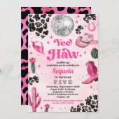 Invitation Anniversaire Pink Disco (Devant / Derrière)