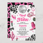 Invitation Anniversaire Pink Disco (Devant / Derrière)