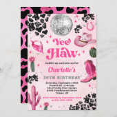 Invitation Anniversaire Pink Disco (Devant / Derrière)