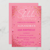 Invitation Anniversaire Pink Gold Surprise, modifi (Devant / Derrière)