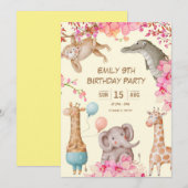 Invitation Anniversaire Pink Jouer (Devant / Derrière)