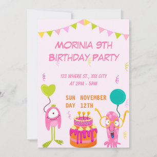 Invitation Anniversaire Pink Jouer