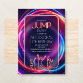 Invitation Anniversaire Pink Neon Jump