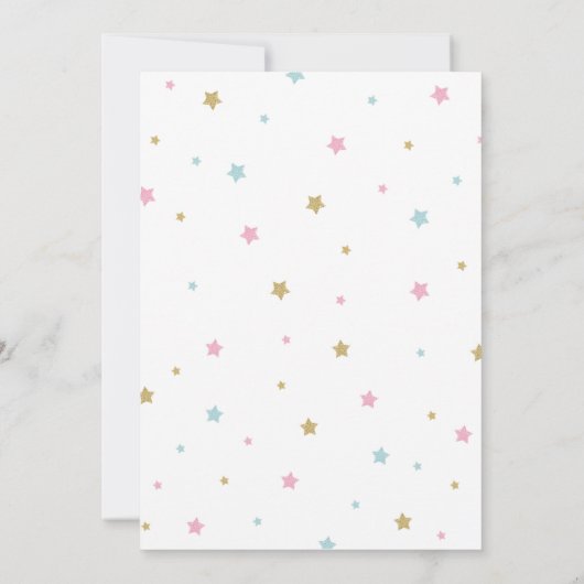 Invitation Anniversaire Pink Pastel Gold Rainbow (Dos)