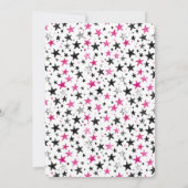 Invitation Anniversaire Pink Silver Black Stars (Dos)