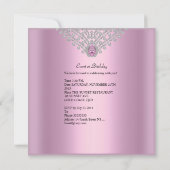 Invitation Anniversaire Pink Silver White Diamond (Dos)