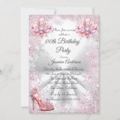 Invitation Anniversaire Pink Silver Winter Wonderland chaussu (Devant)