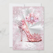 Invitation Anniversaire Pink Silver Winter Wonderland chaussu (Dos)