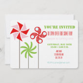Invitation Anniversaire Pinwheel (fille) - Imprime (Devant)